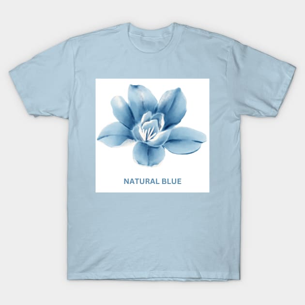 Watercolor natural blue flower T-Shirt by Nataliia1112